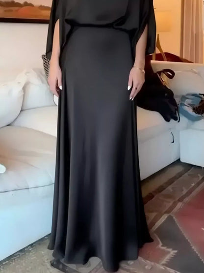 Full Size Elegant Batwing Sleeve Maxi Dress Plus Size-Nordavory