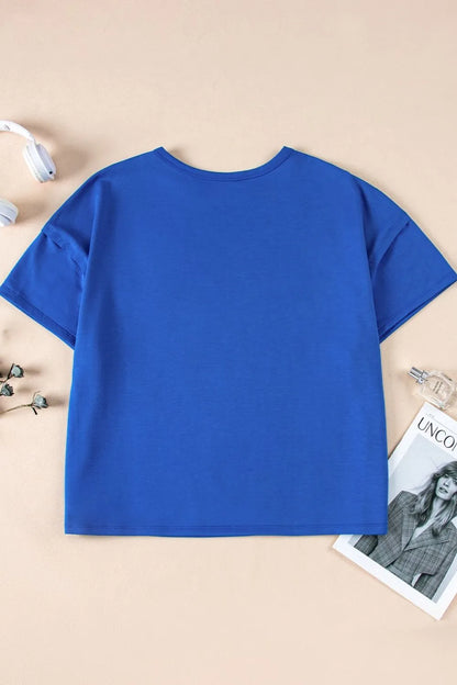 Patched Pocket Exposed Seam Oversize T-shirt-Nordavory
