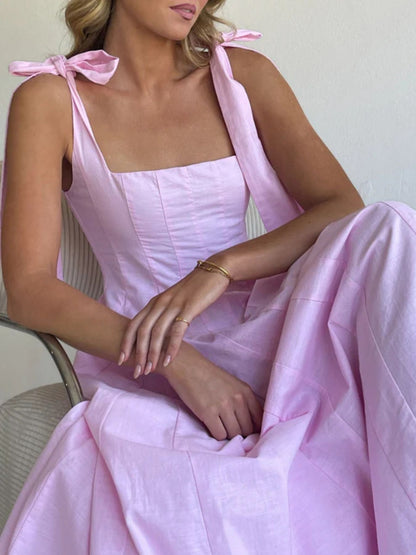 Gradient Tie Shoulder Maxi Dress-Nordavory