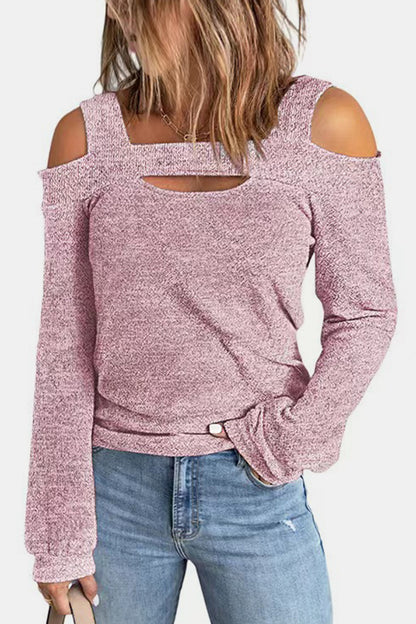 Full Size Cutout Cold Shoulder Blouse-Nordavory