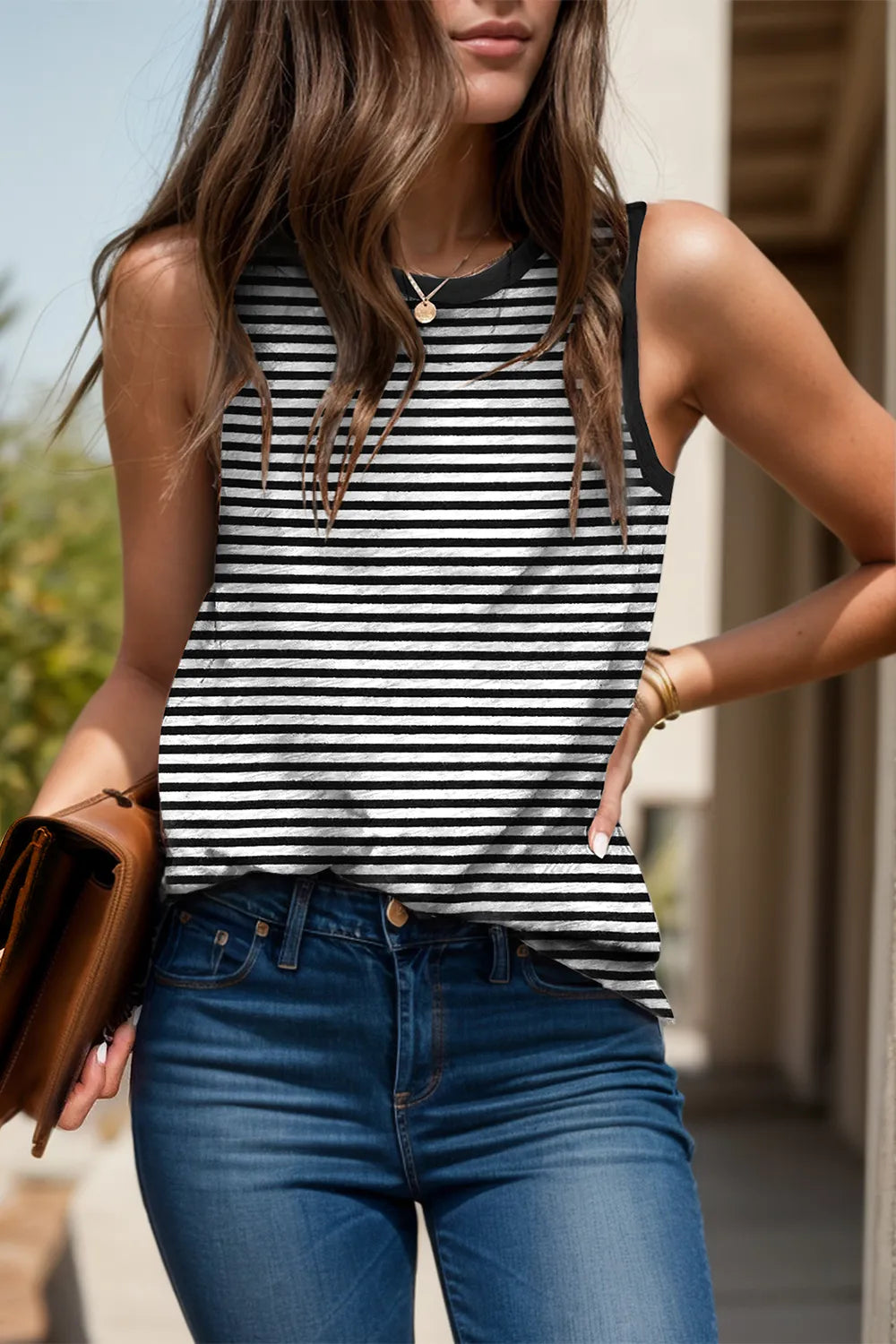 Printed Round Neck Tank-Nordavory