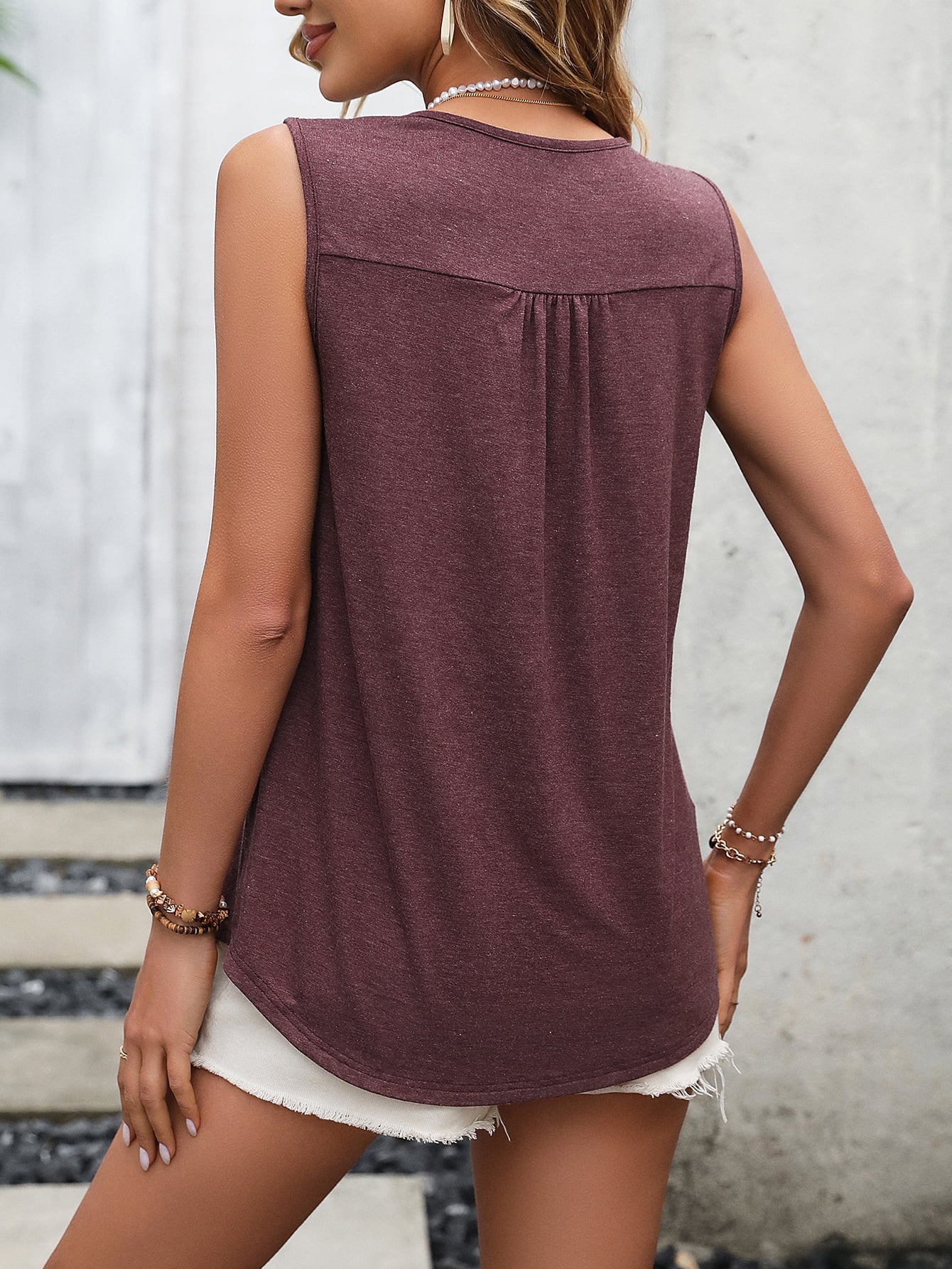 Ivy Lane Lace Contrast Scoop Neck Tank-Nordavory