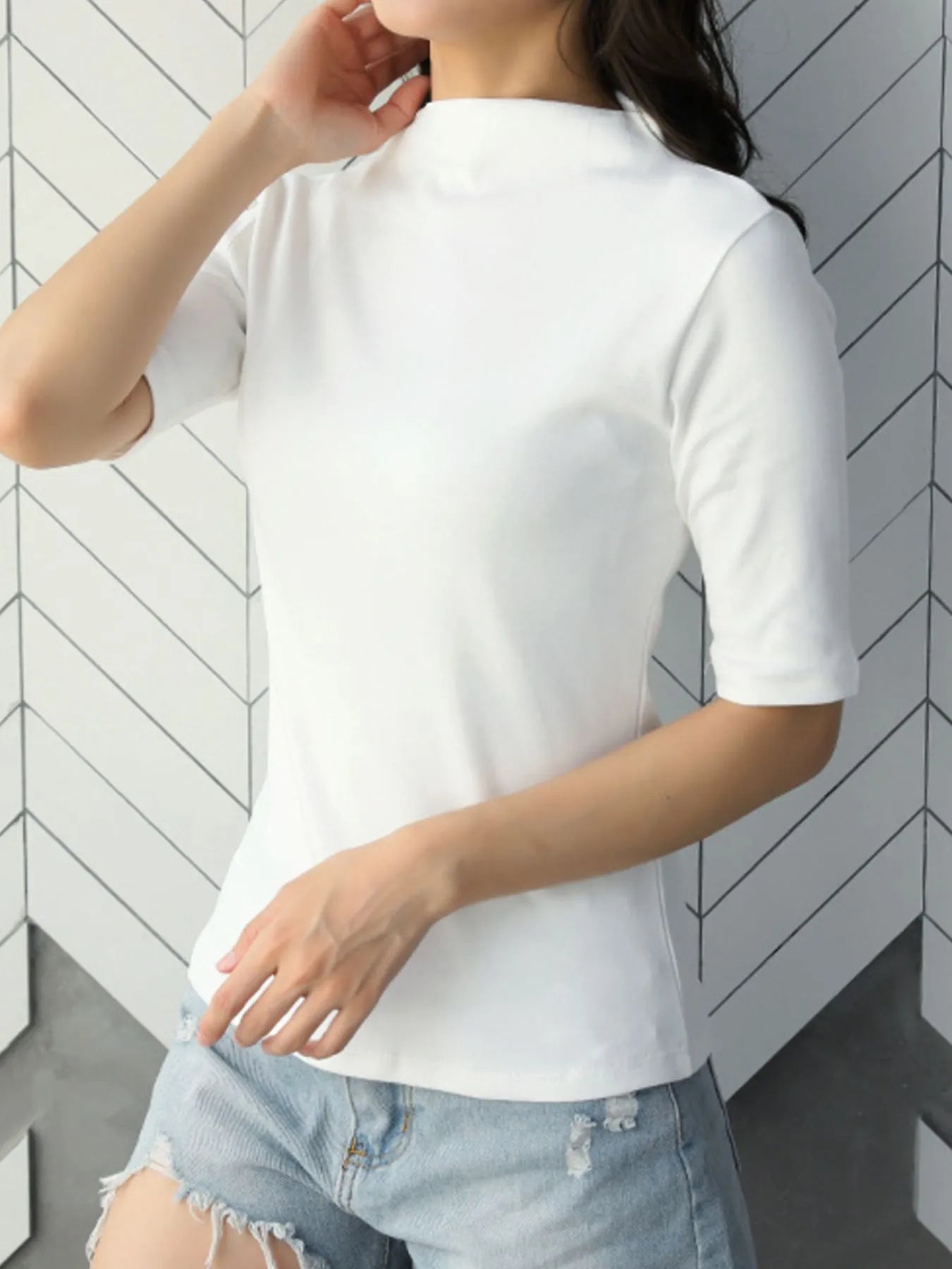 Solid Color Short Sleeve T-Shirt-Nordavory