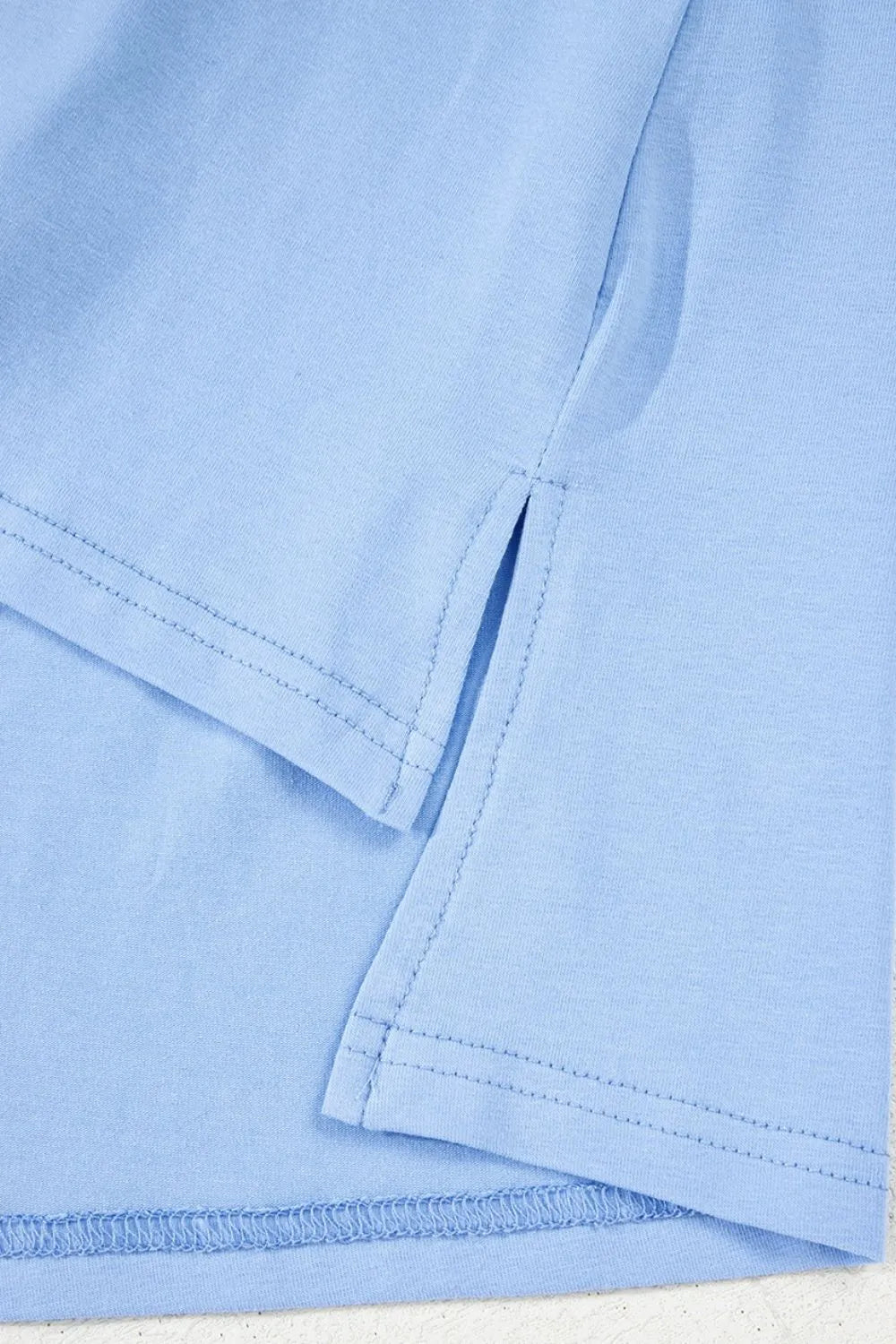 Loose Half Sleeve Hi Low Hem T Shirt-Nordavory