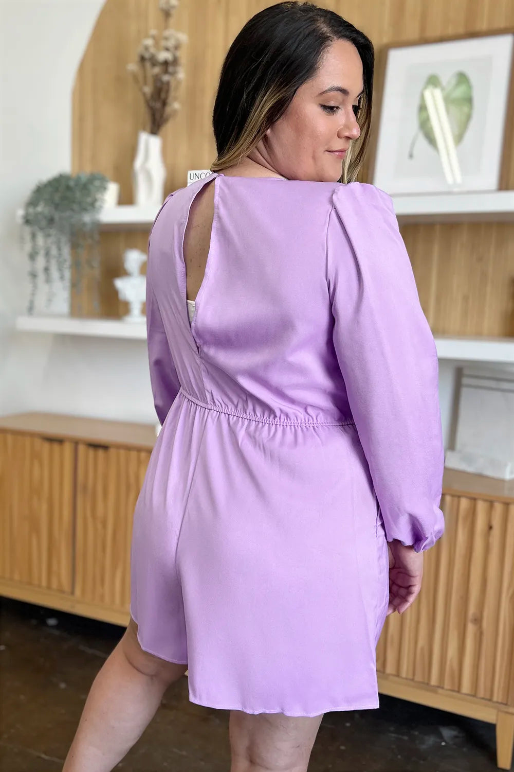Double Take Full Size Drawstring Long Sleeve Romper-Nordavory