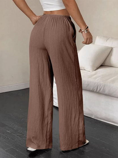 Tied Wide Leg Pants-Nordavory