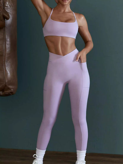 Seamless Cross-Waist Cami and Leggings Active Set – image 11