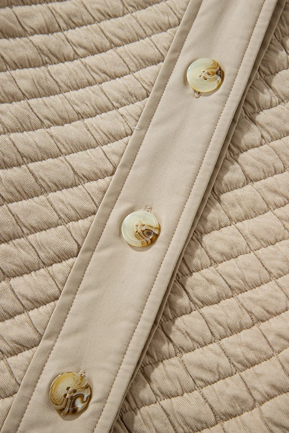 Exposed Seam Collared Neck Button Up Shacket-Nordavory