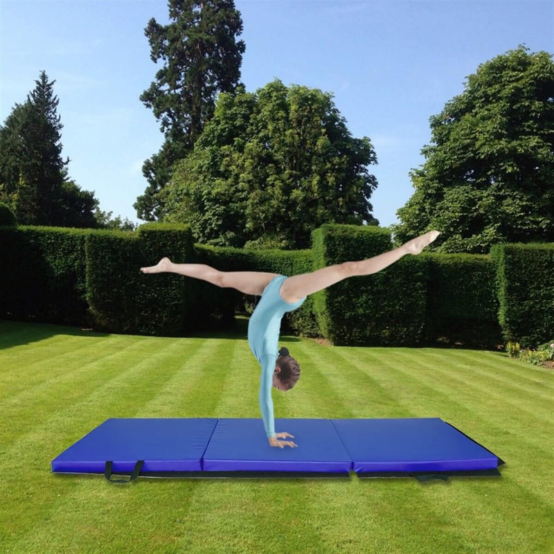 55"x24"x1.2" Tri-fold Gymnastics Yoga Mat with Hand Buckle Fitness & wellness nordavory
