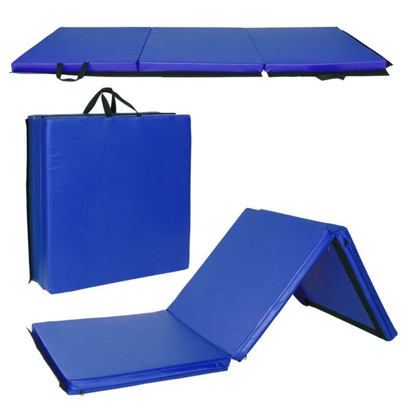 55"x24"x1.2" Tri-fold Gymnastics Yoga Mat with Hand Buckle Fitness & wellness nordavory