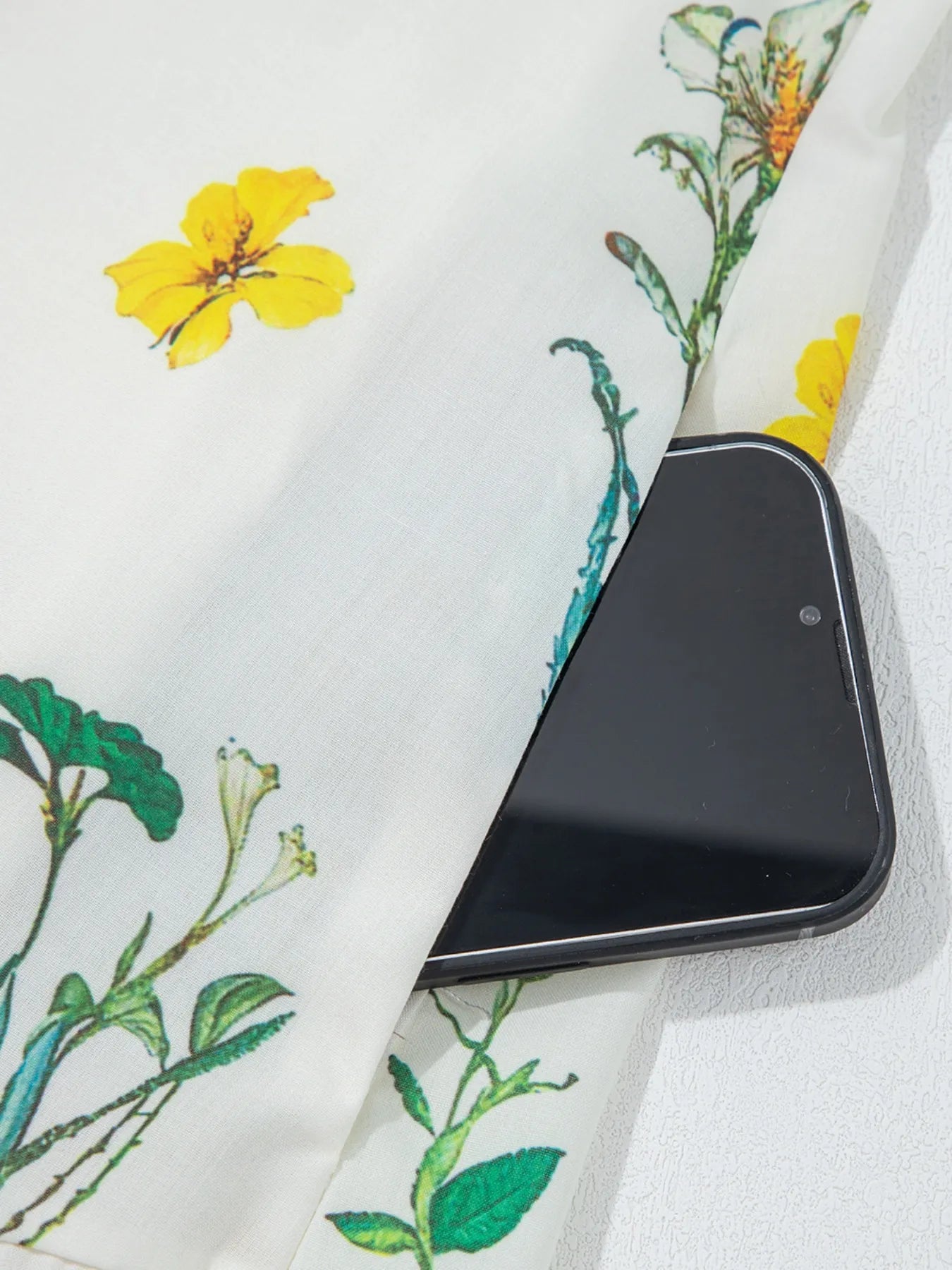 Floral Print Notched Short Sleeve Dress-Nordavory