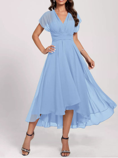 Ruched A-Line Midi Dress-Nordavory