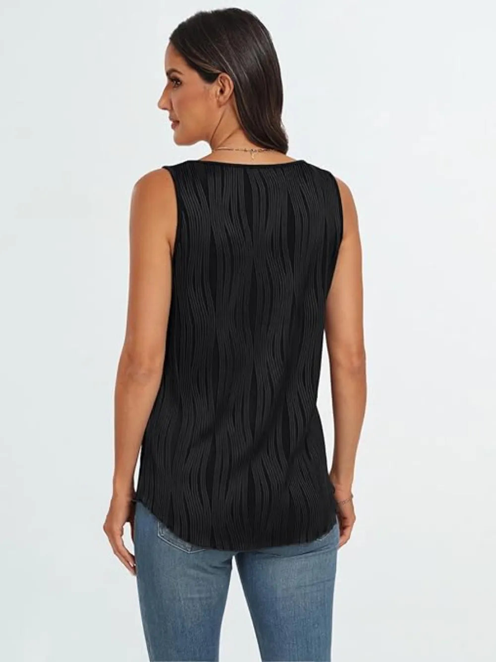 Round Neck Wide Strap Tank-Nordavory