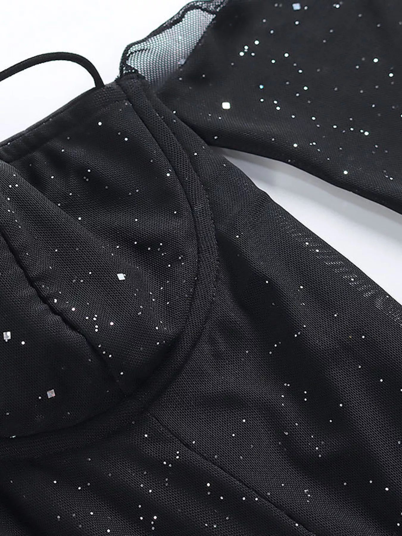 Glitter Mini Dress with Sleeves-Nordavory