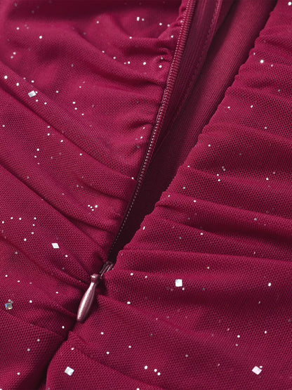 Glitter Tube Mermaid Maxi Dress-Nordavory