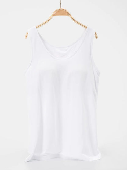 Scoop Neck Wide Strap Tank-Nordavory
