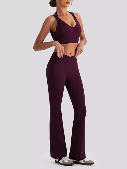Seamless Criss-Cross V-Neck Tank and Leggings Active Set – image 11