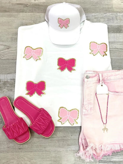 Bow Round Neck Casual T-Shirt-Nordavory