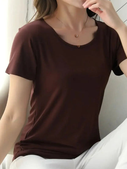 Round Neck Short Sleeve T-Shirt-Nordavory