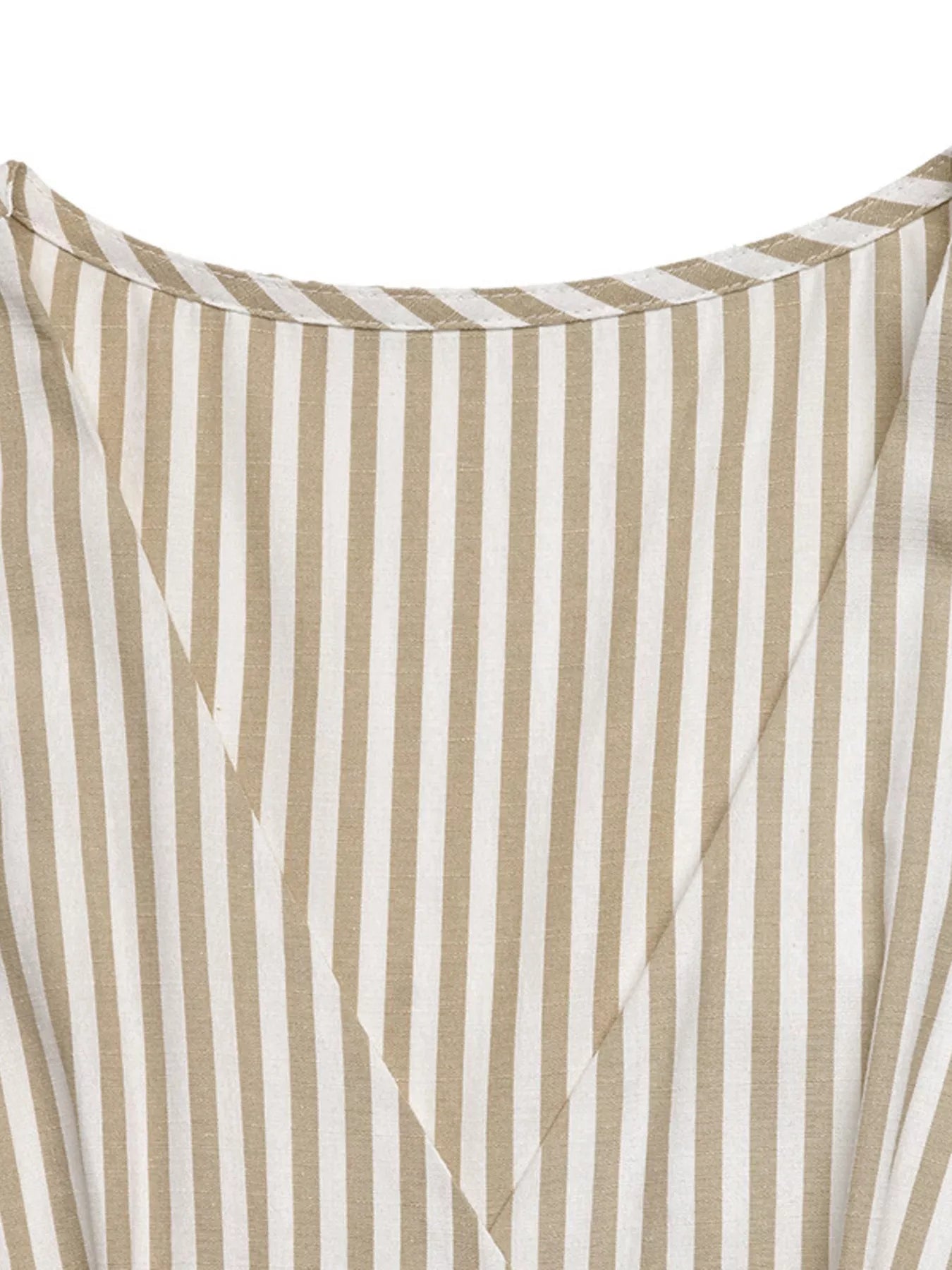 Striped Button-Front Wide Leg Jumpsuit-Nordavory