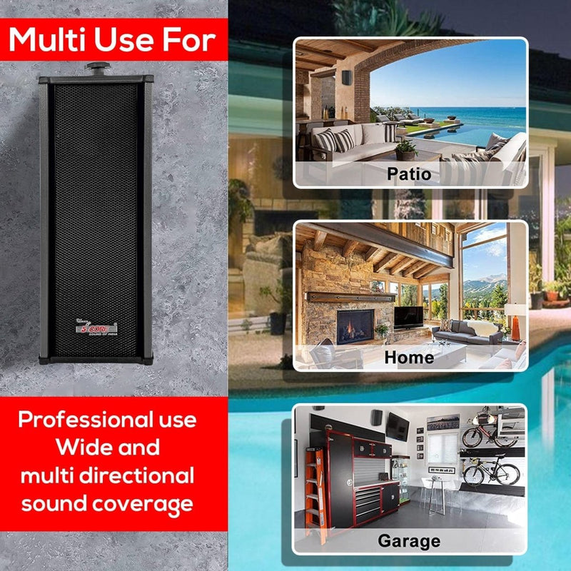 5Core Outdoor Speakers Stereo In Wall 100W Peak Passive Home Audio - Nordavory