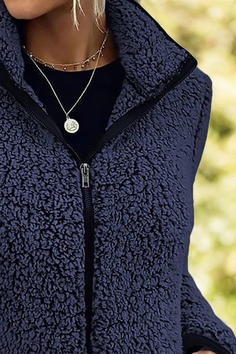 Pocketed Zip Up Turtleneck Jacket-Nordavory