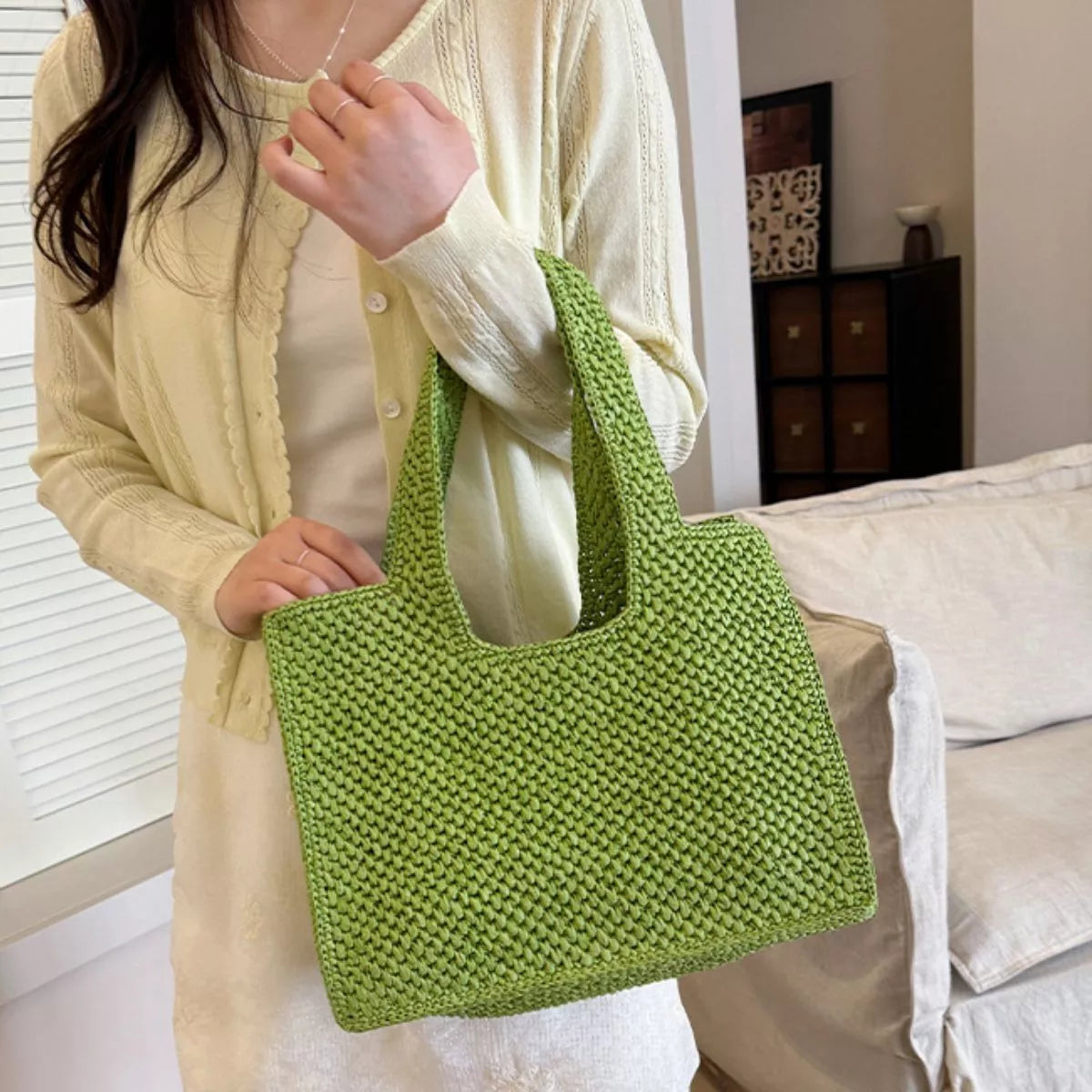 Woven Straw Handbag – image 7