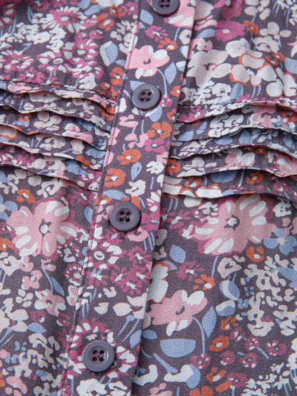 Floral Print Button Front Tank Top-Nordavory