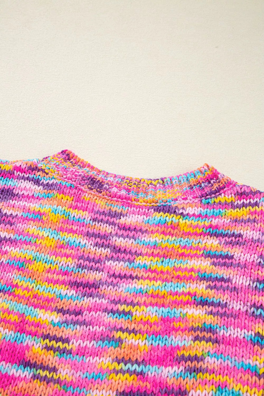 Colorful Knit Crew Neck Sweater-Nordavory