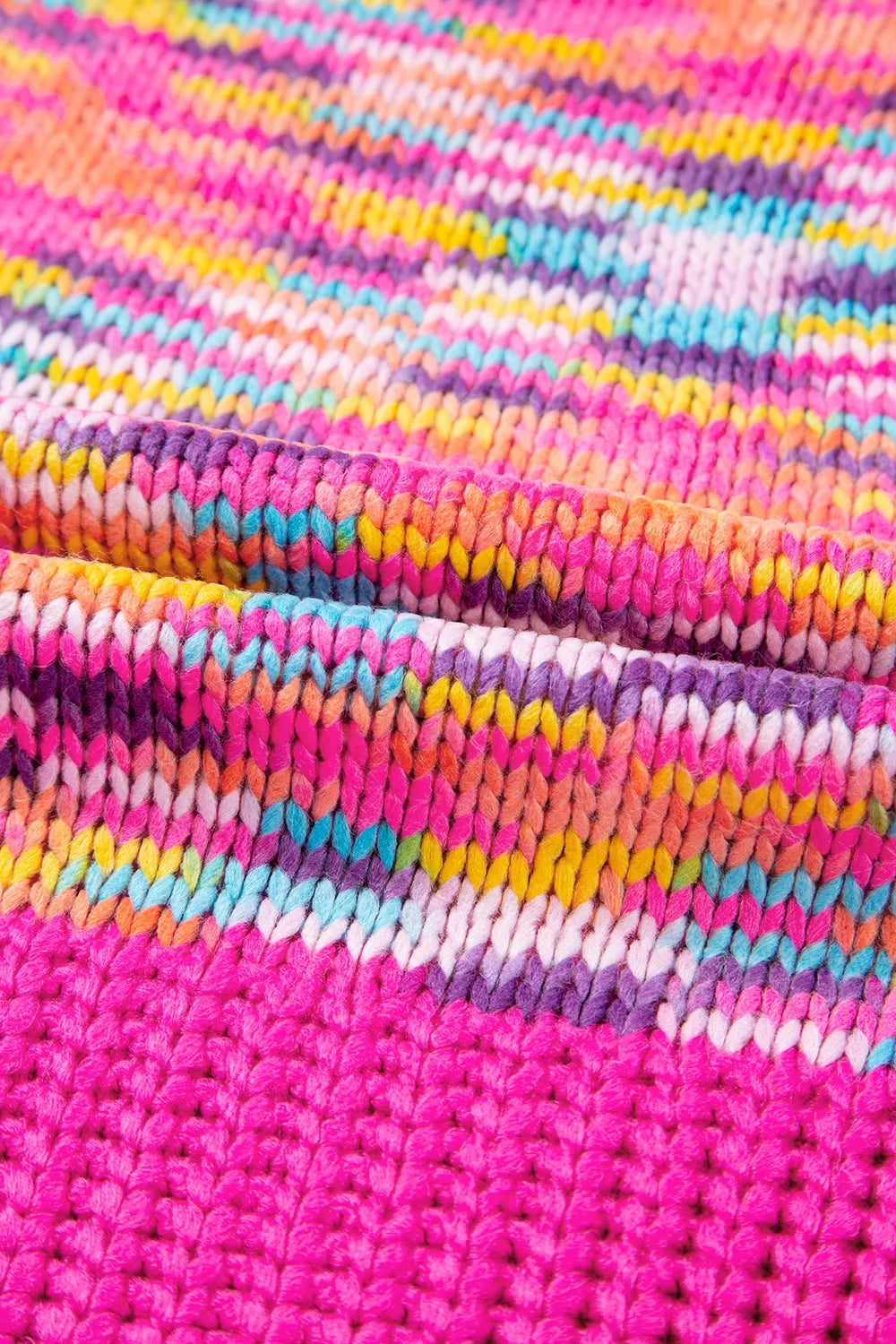 Colorful Knit Crew Neck Sweater-Nordavory