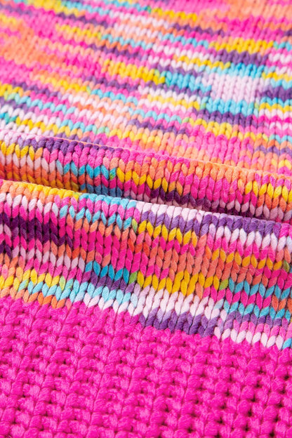 Colorful Knit Crew Neck Sweater-Nordavory