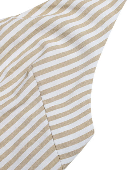 Striped Halter Neck Romper-Nordavory
