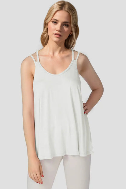 Basic Bae Bamboo Scoop Neck Double Spaghetti Straps Cami-Nordavory