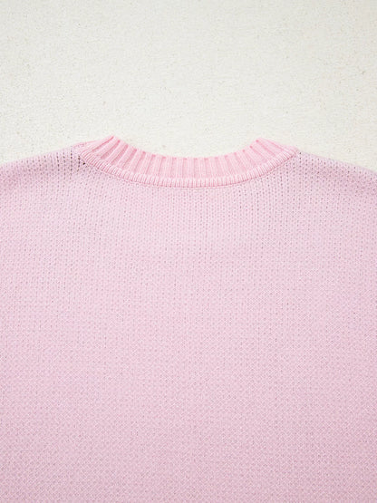 Christmas Ginger Bread Man Round Neck Casual Sweater-Nordavory
