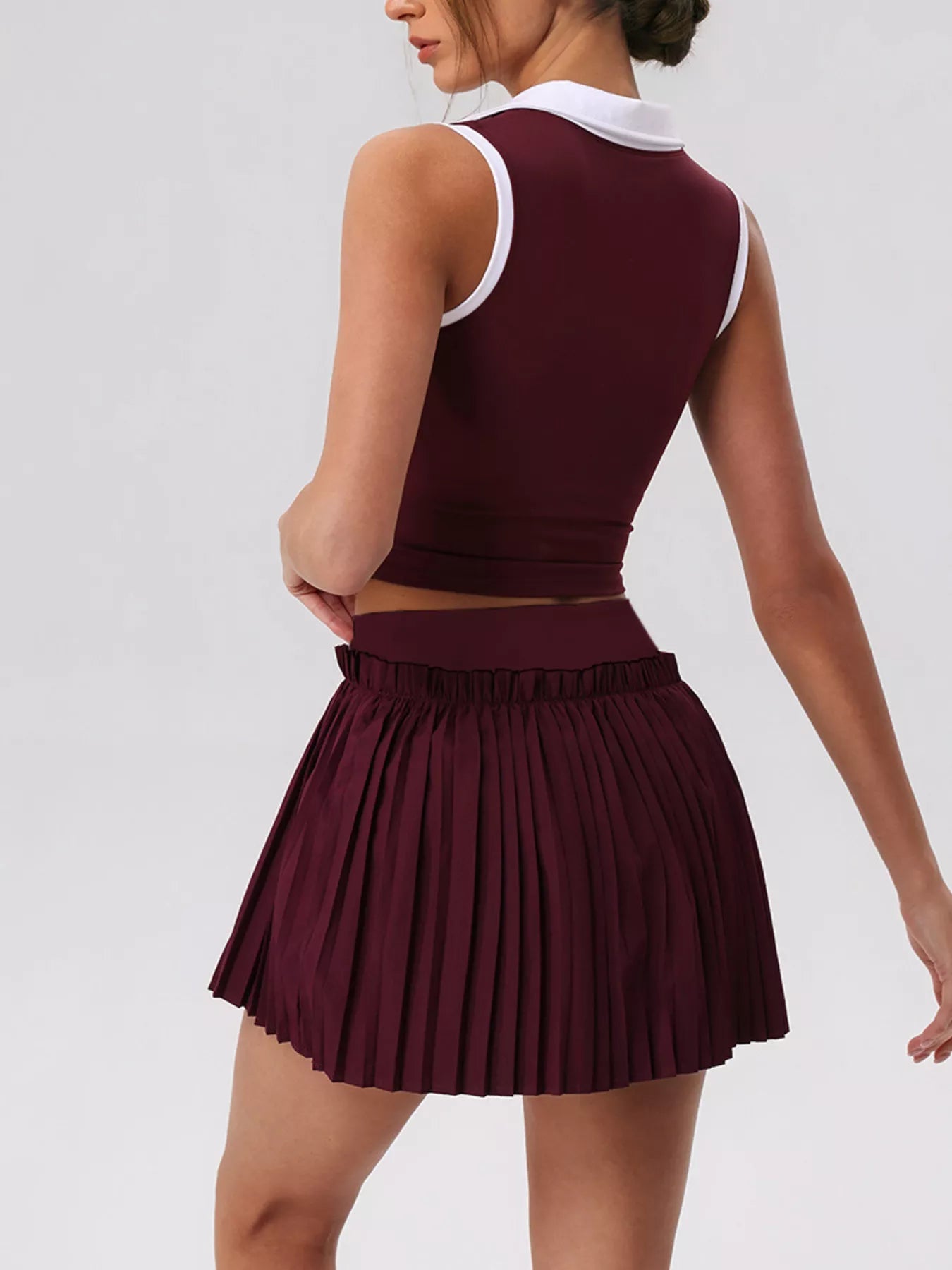 Sleeveless Top and Pleated Skirt Active Set – image 11