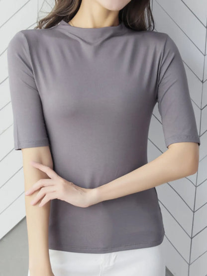 Solid Color Short Sleeve T-Shirt-Nordavory