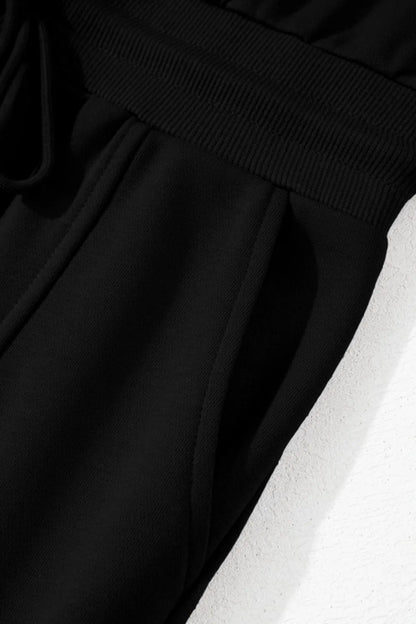 French Terry Zipped Collar Sleeveless Drawstring Waist Mini Dress-Nordavory