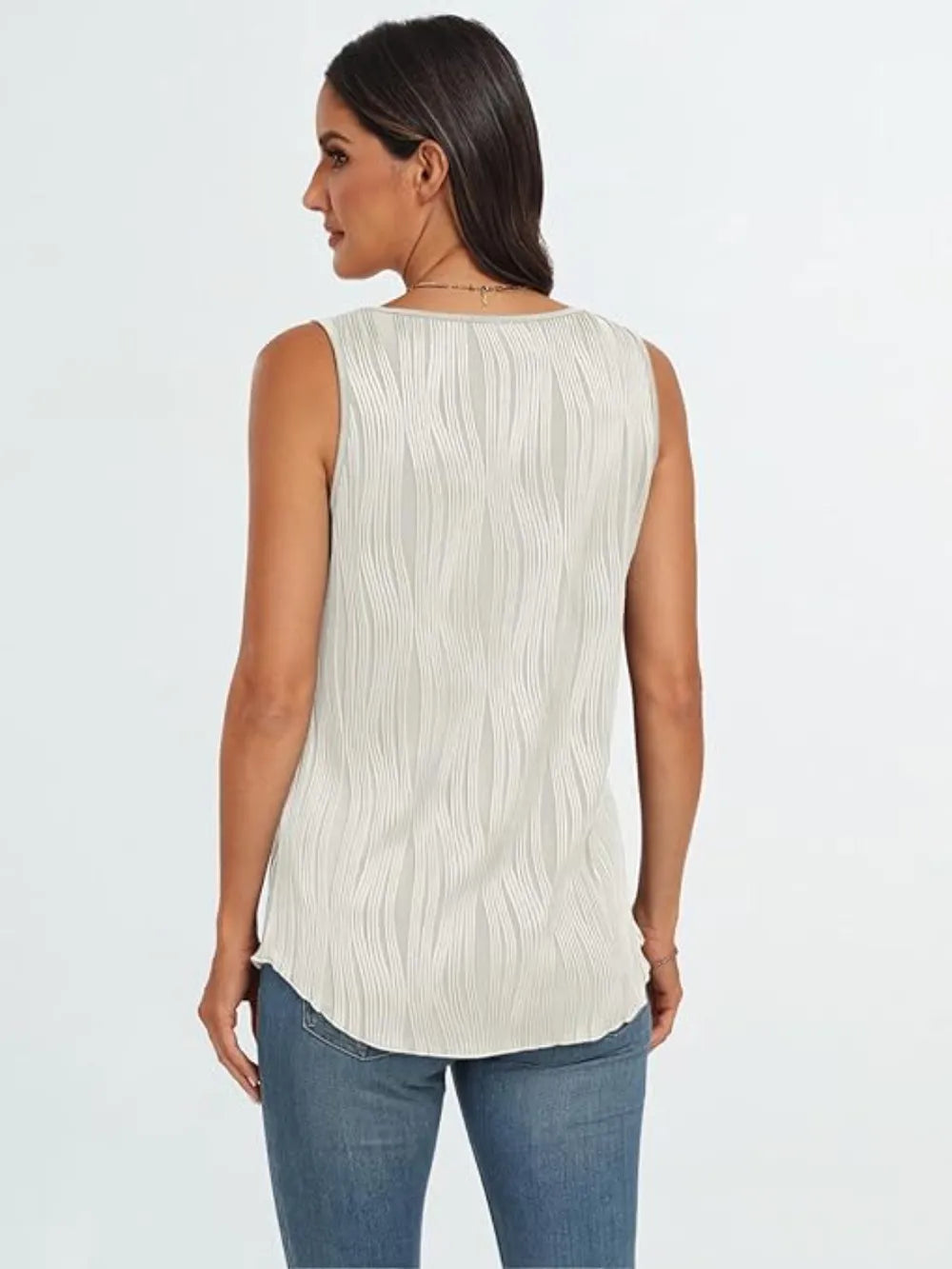 Round Neck Wide Strap Tank-Nordavory