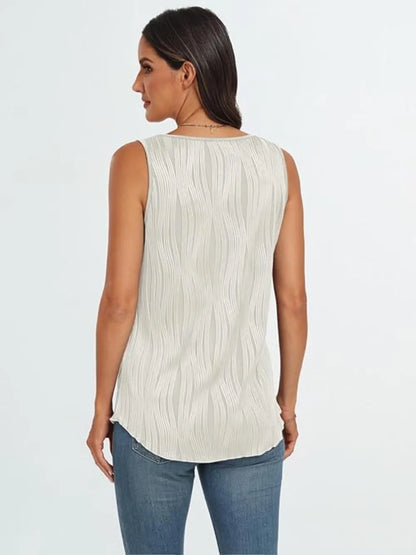 Round Neck Wide Strap Tank-Nordavory