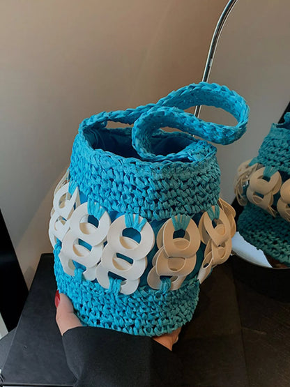 Woven Bucket Handbag – image 9