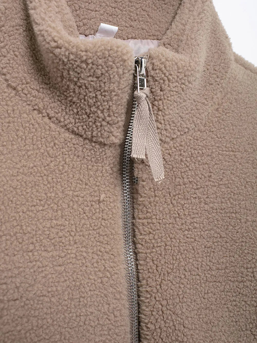 Turtleneck Zip Up Long Sleeve Plush Jacket-Nordavory