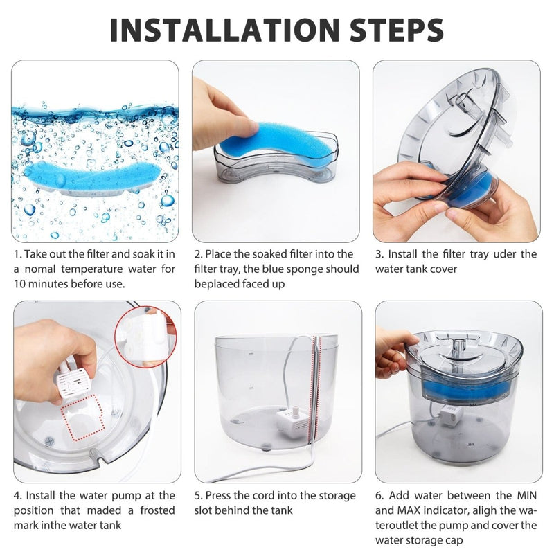 68 fl oz Large Capacity Automatic Pet Water Fountain with 2 Modes - Nordavory