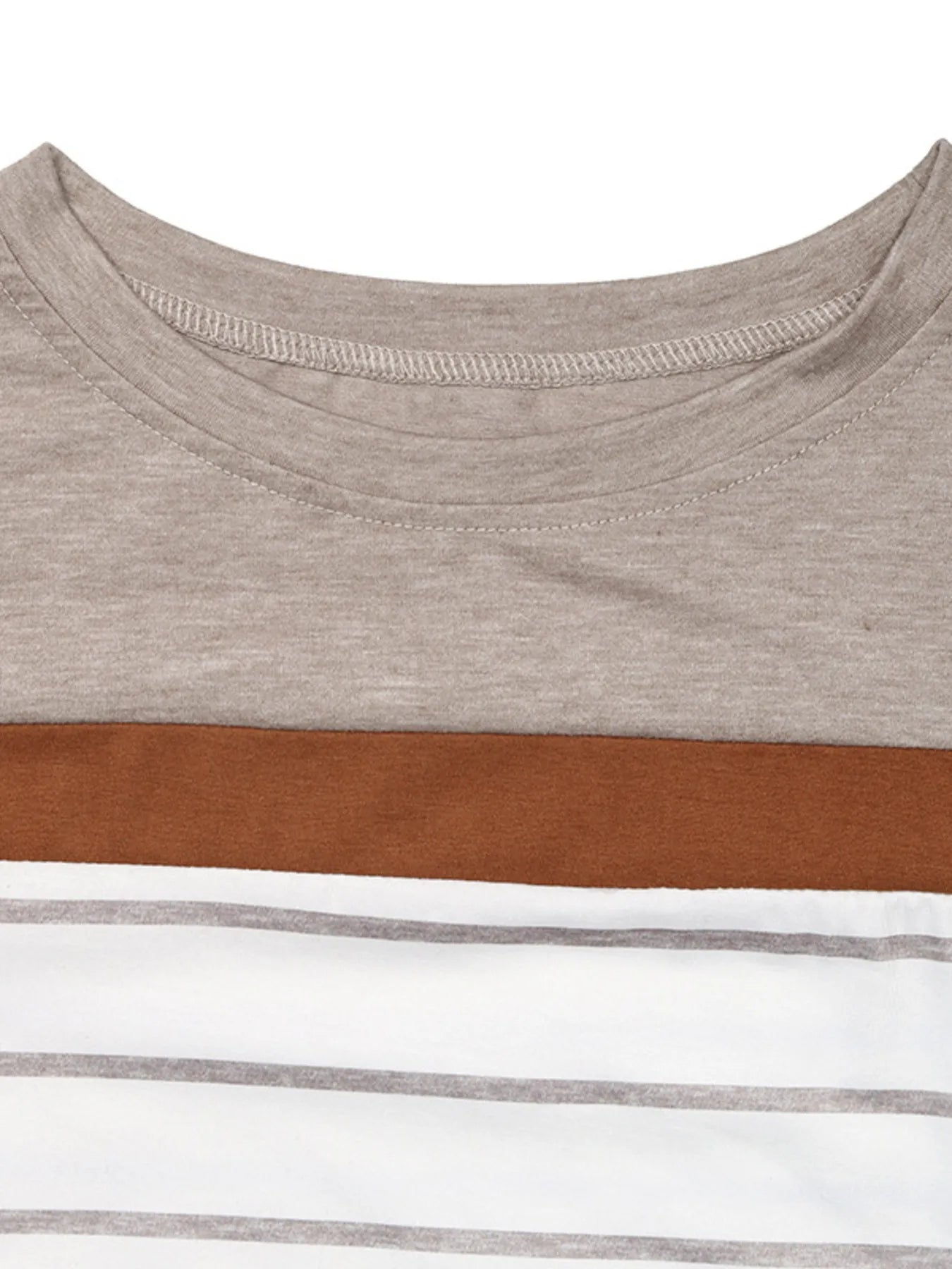 Casual Striped Long Sleeve Color Block T-Shirt-Nordavory