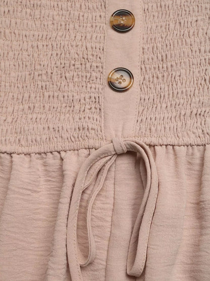 Smocked Tube Top Wide Leg Jumpsuit-Nordavory