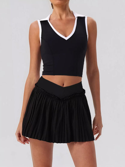 Sleeveless Top and Pleated Skirt Active Set – image 7