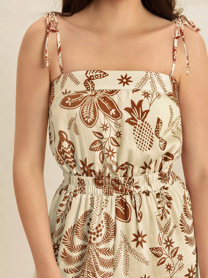 Tie Strap Wide Leg Jumpsuit-Nordavory
