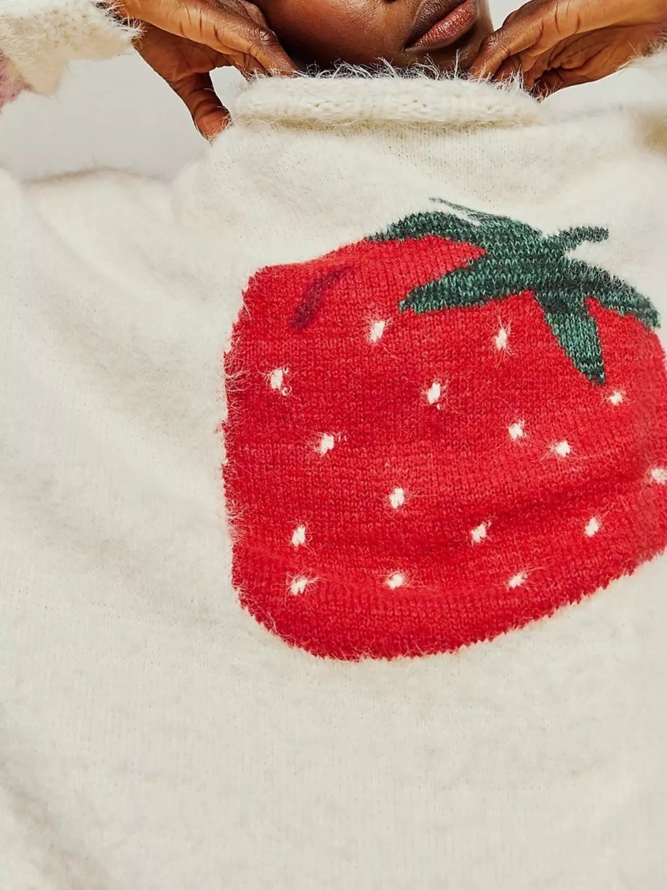 Fruit Round Neck Long Sleeve Sweater-Nordavory