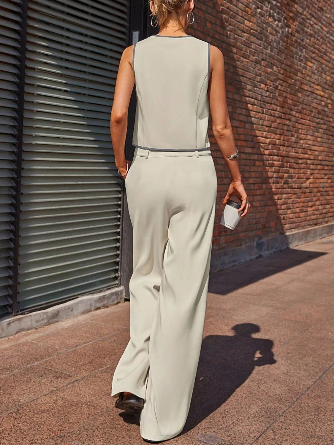 V-Neck Vest and Pants Set-Nordavory