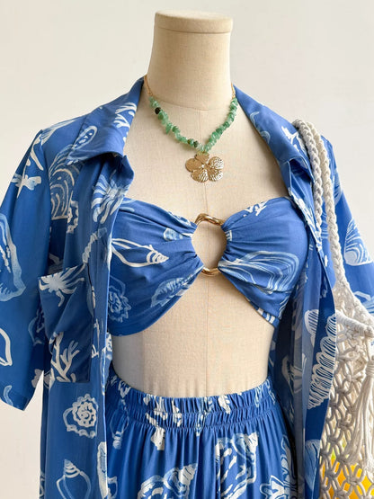 Seashell Print 3-Piece Summer Set-Nordavory