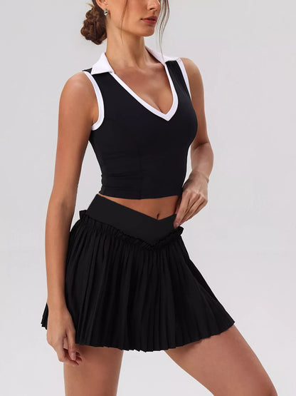 Sleeveless Top and Pleated Skirt Active Set – image 8